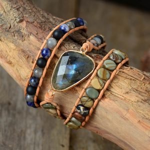 Bracelet Multirang Pierres Naturelles Labradorite - Bracelet Pierre Naturelle - Yogazen
