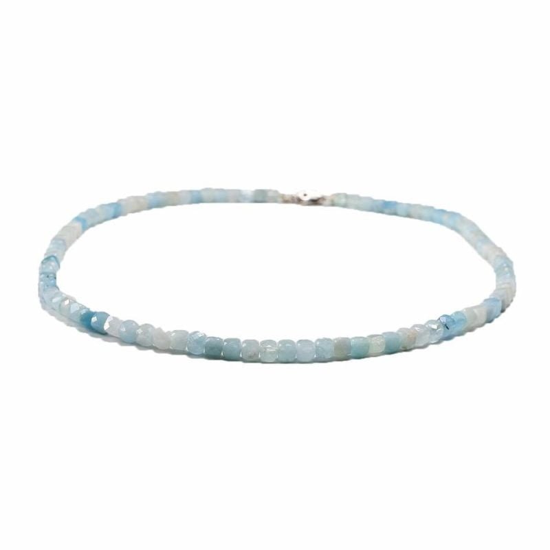 Collier en Aigue Marine - Ras le Cou - Collier Pierre Naturelle - Yogazen