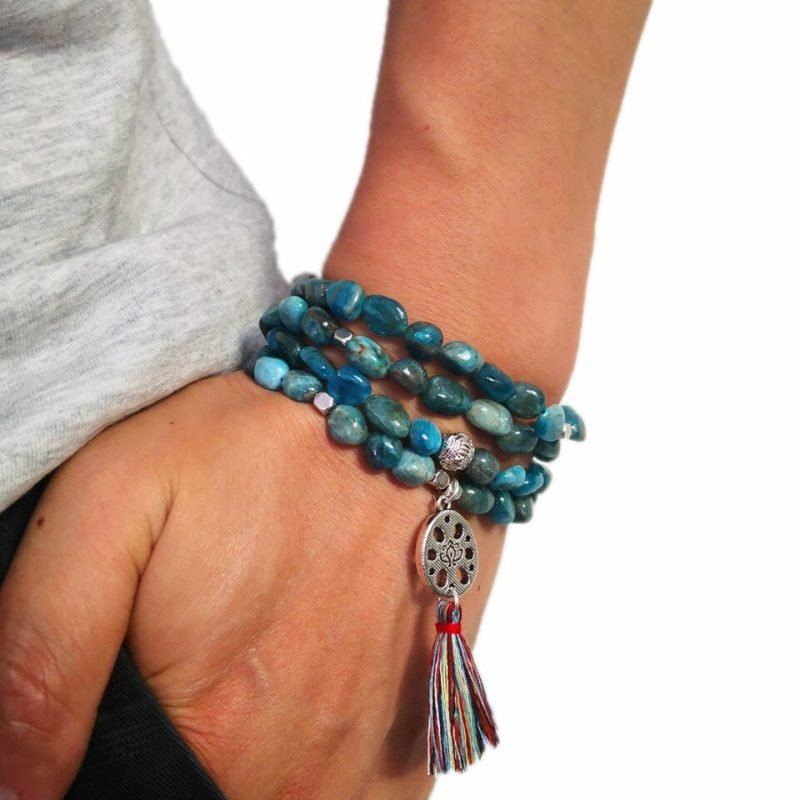 Bracelet Mala Apatite - Bracelet Pierre Homme - Yogazen