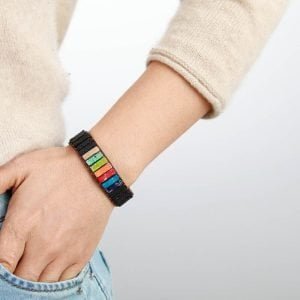 Bracelet Wrap 7 Chakras et Pierre de Lave - Bracelet Pierre Naturelle - Yogazen