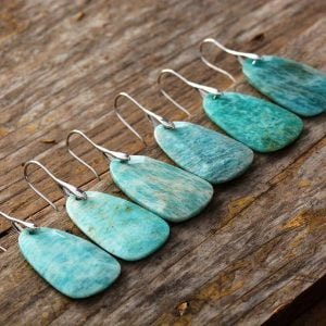 Boucles d’Oreilles en Pierre d'Amazonite - Boucles d'Oreilles Pierre Naturelle - Yogazen