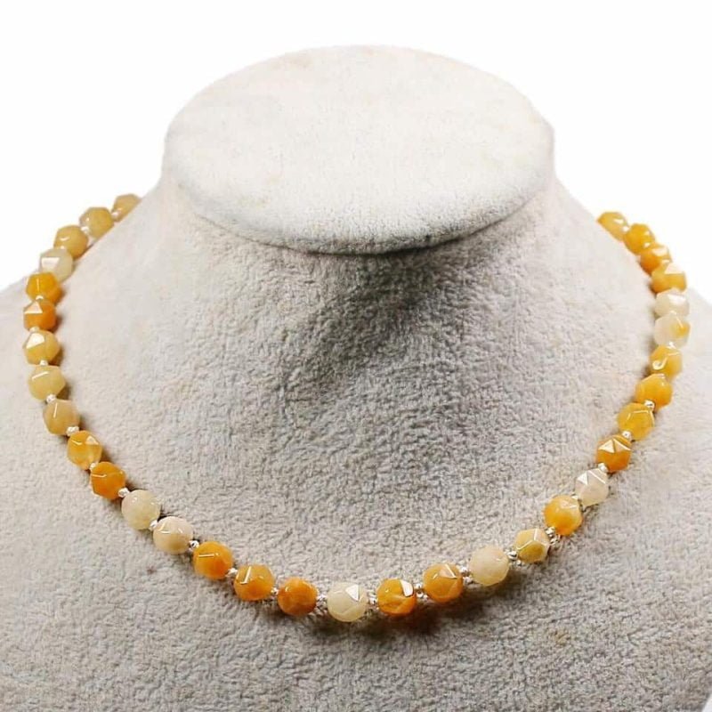 Collier en Jade Jaune - Ras le Cou - Collier Pierre Naturelle - Yogazen