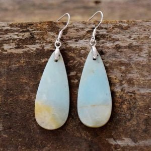 Boucles d'Oreilles Goutte d'Eau en Amazonite - Boucles d'Oreilles Pierre Naturelle - Yogazen