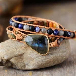 Bracelet Multirang Pierres Naturelles Labradorite - Bracelet Pierre Naturelle - Yogazen