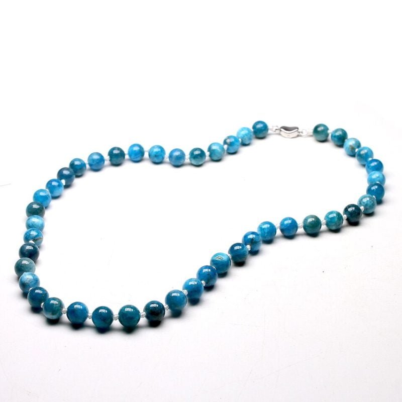 Collier en Apatite Bleue – Ras le Cou - Collier Pierre Naturelle - Yogazen