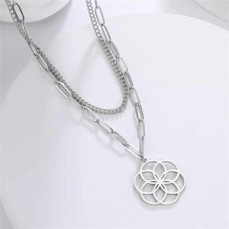Pendentif Graine de Vie - Bijoux Pierre Naturelle - Yogazen
