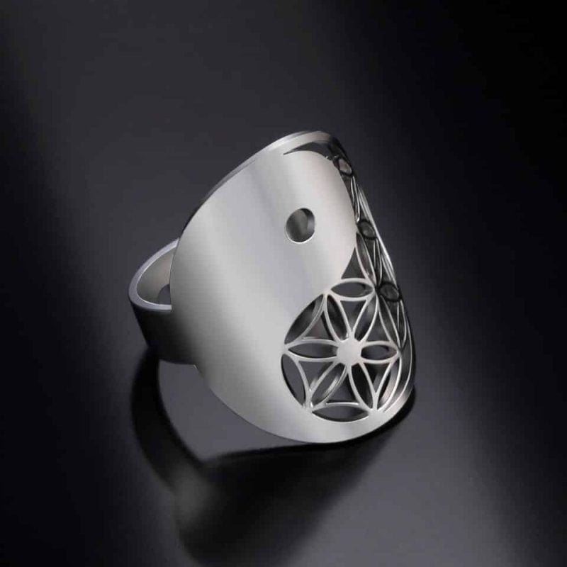 Bague Fleur de Vie – Yin Yang - Bague Pierre Naturelle - Yogazen