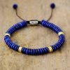 Bracelet Cordon Lapis Lazuli - Ajustable - Bracelet Pierre Homme - Yogazen