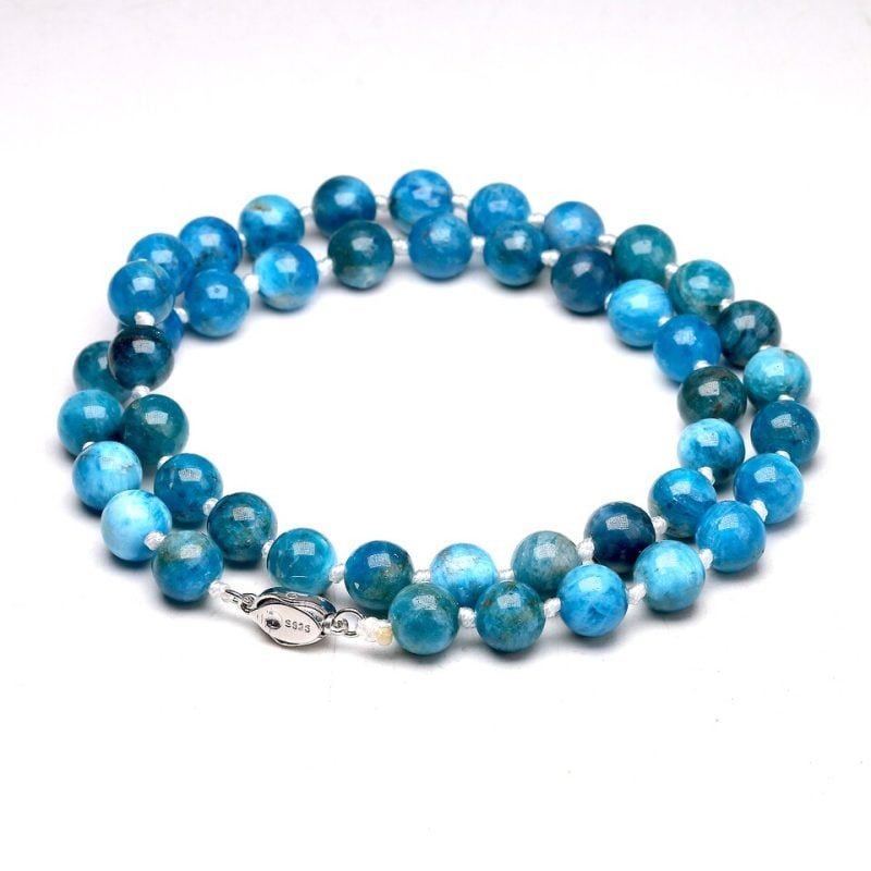 Collier en Apatite Bleue – Ras le Cou - Collier Pierre Naturelle - Yogazen