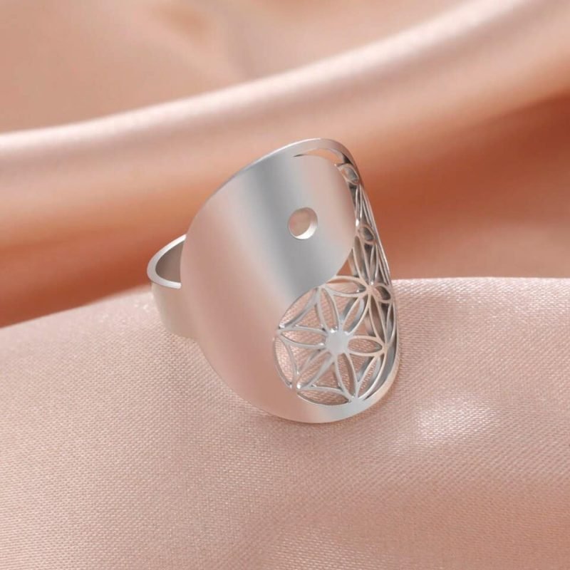 Bague Fleur de Vie – Yin Yang - Bague Pierre Naturelle - Yogazen