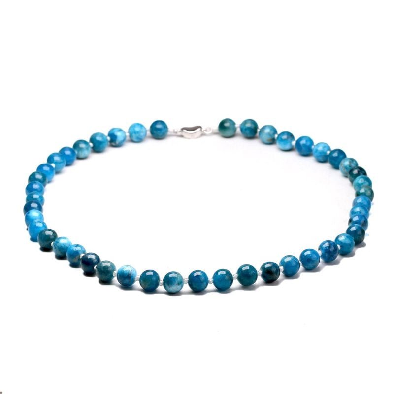 Collier en Apatite Bleue – Ras le Cou - Collier Pierre Naturelle - Yogazen