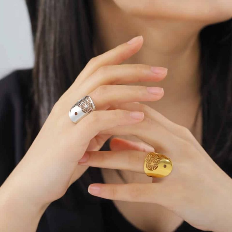 Bague Fleur de Vie – Yin Yang - Bague Pierre Naturelle - Yogazen