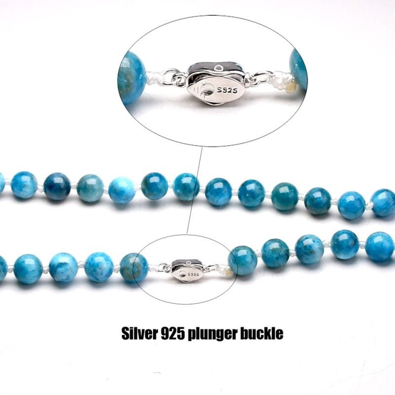 Collier en Apatite Bleue – Ras le Cou - Collier Pierre Naturelle - Yogazen
