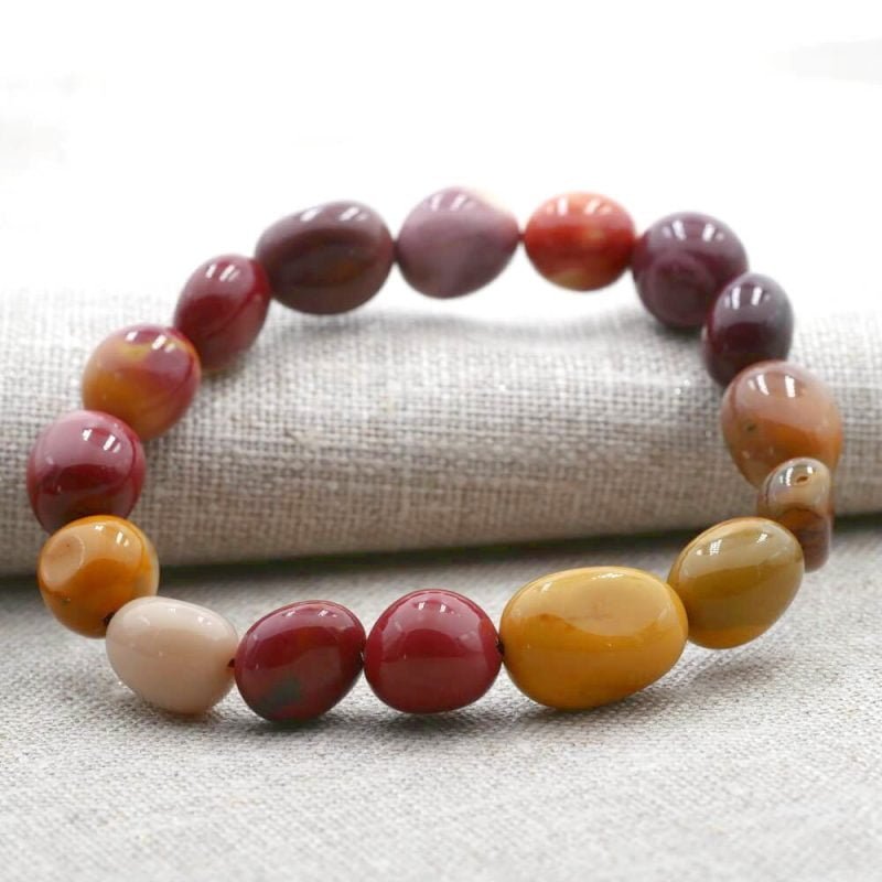 Bracelet Pierre Roulée en Jaspe Mokaïte - Bracelet Pierre Naturelle - Yogazen