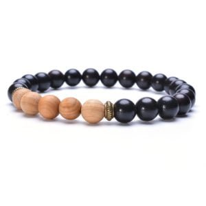 Bracelet en Bois d’Ébène et Bois de Cèdre - Bracelet en Bois - Yogazen