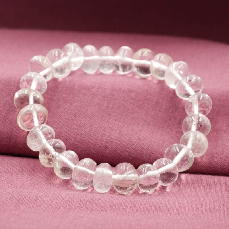 Bracelet Pierre Roulée en Cristal de Roche - Bracelet Pierre Naturelle - Yogazen
