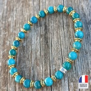 Bracelet Apatite Bleue - Minceur - Bijoux Artisanaux Pierres Naturelles - Yogazen