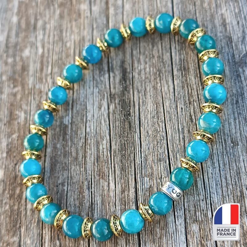 Bracelet Apatite Bleue - Minceur - Bijoux Artisanaux Pierres Naturelles - Yogazen