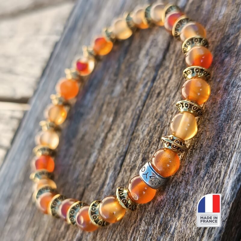 Bracelet Cornaline - Vitalité Physique - Bijoux Artisanaux Pierres Naturelles - Yogazen