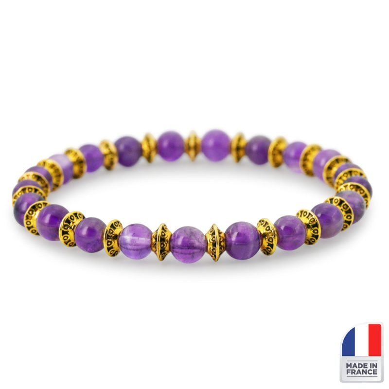 Bracelet Améthyste - Paix Intérieure - Bijoux Artisanaux Pierres Naturelles - Yogazen
