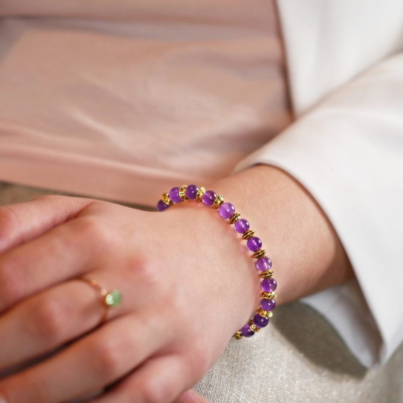 Bracelet Améthyste - Paix Intérieure - Bijoux Artisanaux Pierres Naturelles - Yogazen