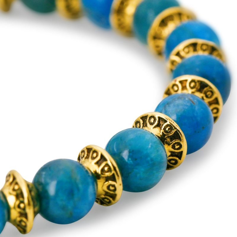 Bracelet Apatite Bleue - Minceur - Bijoux Artisanaux Pierres Naturelles - Yogazen