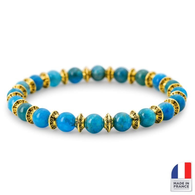 Bracelet Apatite Bleue - Minceur - Bijoux Artisanaux Pierres Naturelles - Yogazen