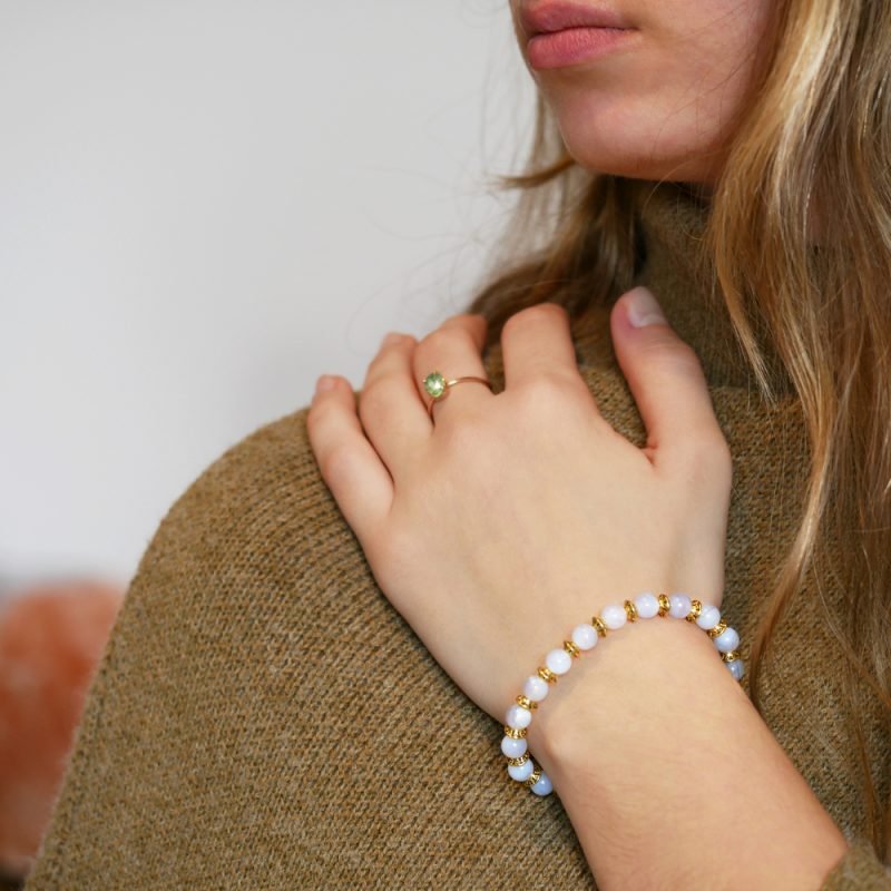 Bracelet Calcédoine Bleue - Harmonie - Bijoux Artisanaux Pierres Naturelles - Yogazen