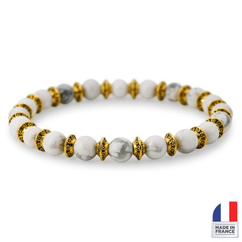Bracelet Howlite - Apaisement - Bijoux Artisanaux Pierres Naturelles - Yogazen