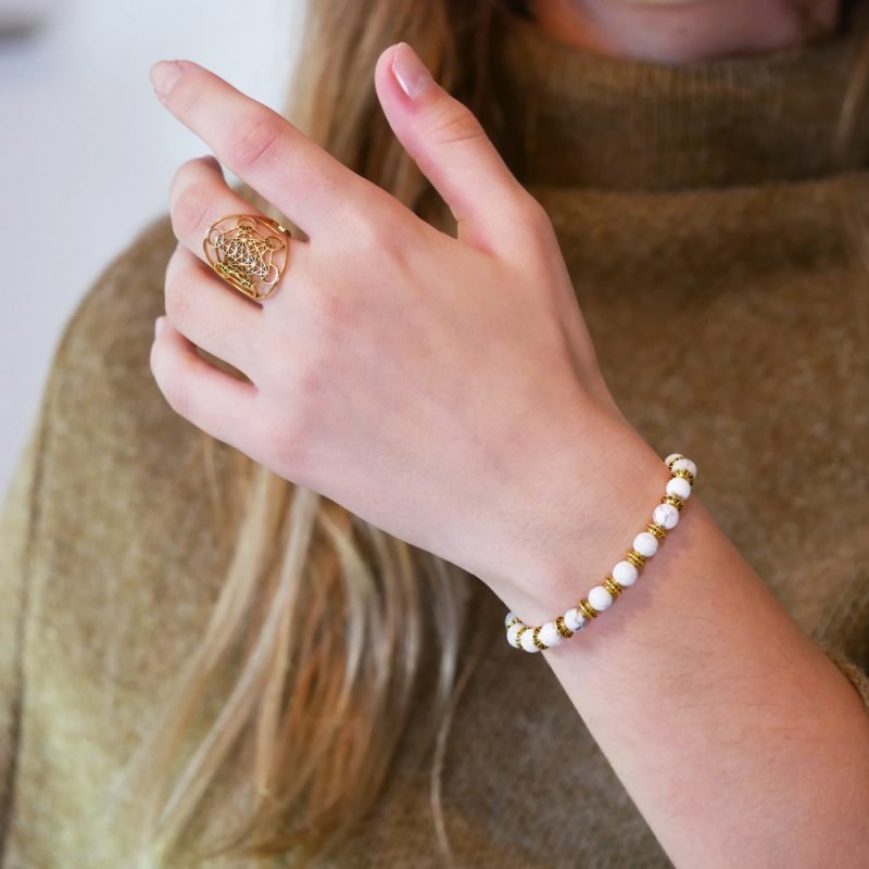 Bracelet Howlite - Apaisement - Bijoux Artisanaux Pierres Naturelles - Yogazen