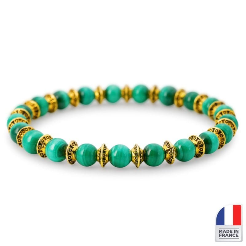 Bracelet Malachite - Transformation Personnelle - Bijoux Artisanaux Pierres Naturelles - Yogazen