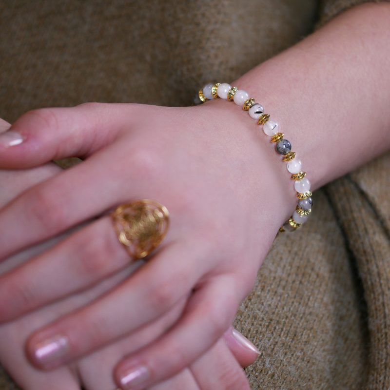 Bracelet Quartz Tourmaliné - Vibrations Positives - Bijoux Artisanaux Pierres Naturelles - Yogazen
