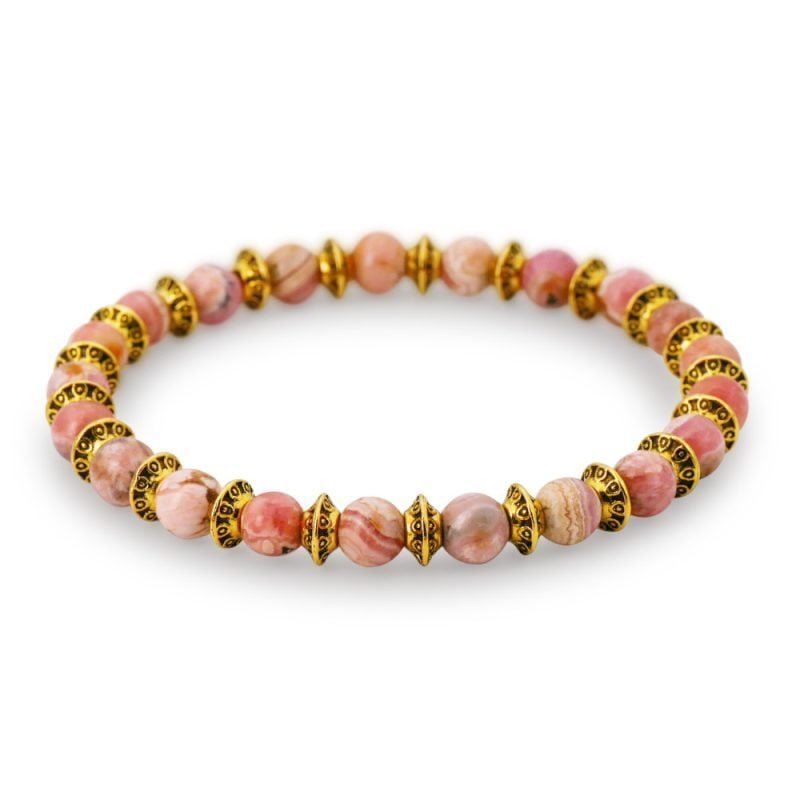 Bracelet Rhodochrosite - Relation Amoureuse - Bijoux Artisanaux Pierres Naturelles - Yogazen