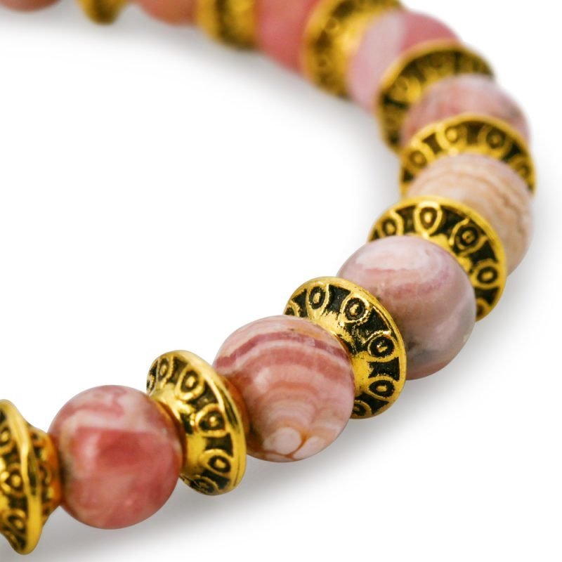 Bracelet Rhodochrosite - Relation Amoureuse - Bijoux Artisanaux Pierres Naturelles - Yogazen