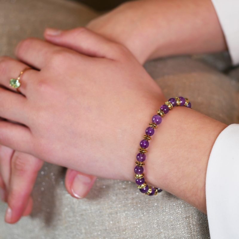 Bracelet Améthyste - Paix Intérieure - Bijoux Artisanaux Pierres Naturelles - Yogazen