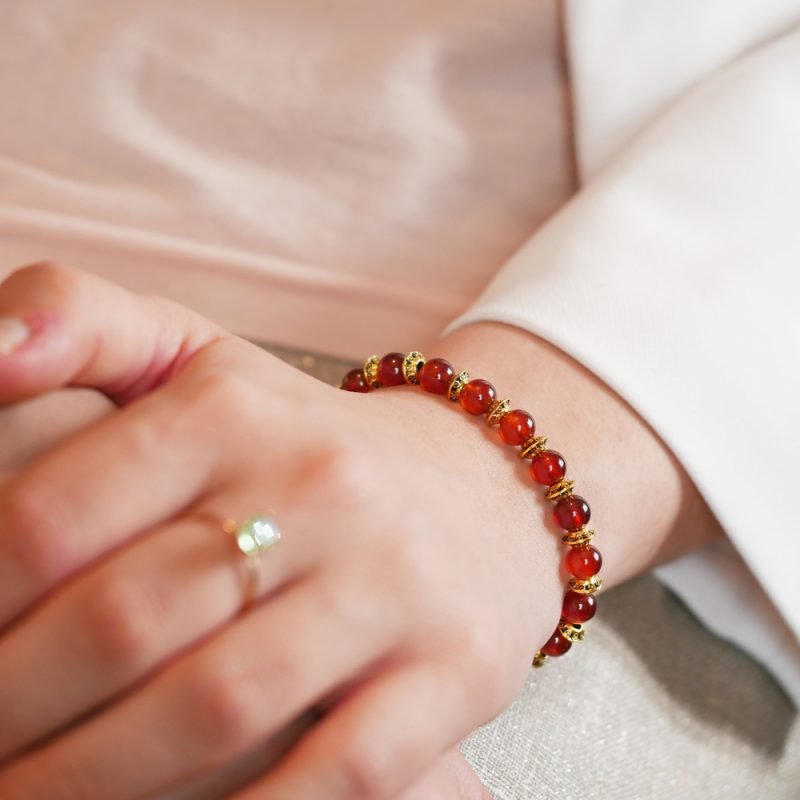 Bracelet Cornaline - Vitalité Physique - Bijoux Artisanaux Pierres Naturelles - Yogazen