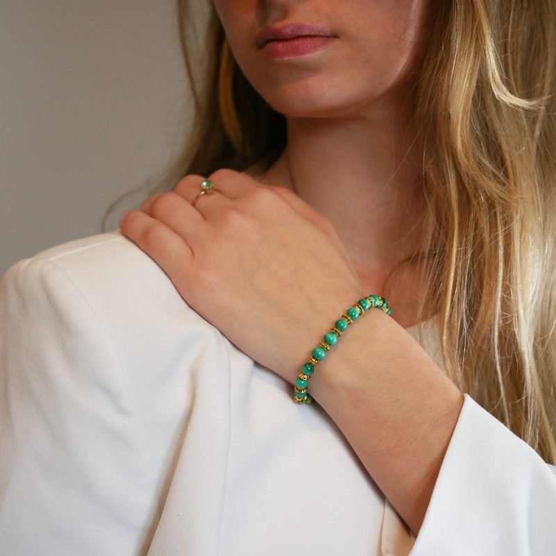 Bracelet Malachite - Transformation Personnelle - Bijoux Artisanaux Pierres Naturelles - Yogazen