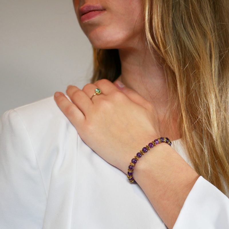 Bracelet Améthyste - Paix Intérieure - Bijoux Artisanaux Pierres Naturelles - Yogazen