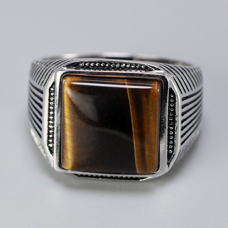 Chevalière Homme Oeil de Tigre - Bague Oeil de Tigre - Yogazen