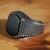 Bague Homme - Argent et Onyx Noir - Bague Onyx - Yogazen