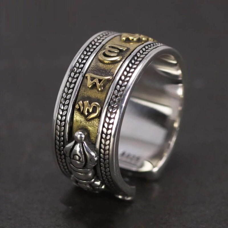 Bague des 6 Mantras Om Mani Padme Hum - Bague Tibétaine - Yogazen