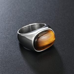 Bague Homme avec Pierre Oeil de Tigre - Bague Oeil de Tigre - Yogazen