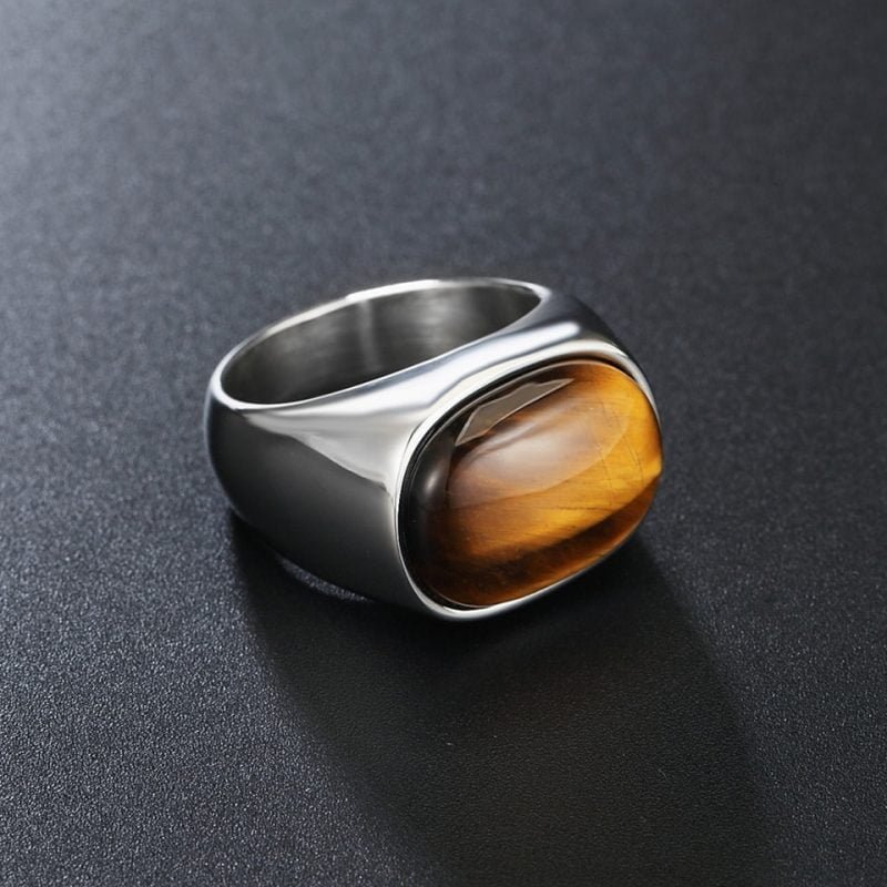 Bague Homme avec Pierre Oeil de Tigre - Bague Oeil de Tigre - Yogazen