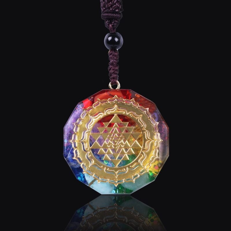 Pendentif Orgonite 7 Chakras - Sri Yantra - Orgonite Pendentif - Yogazen