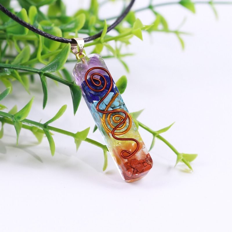 Collier 7 Chakras Orgonite - Orgonite Pendentif - Yogazen