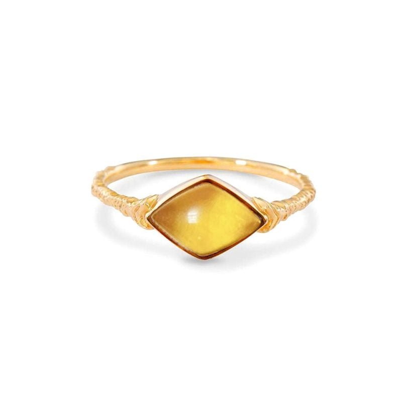 Bague Ambre Vintage - Bague Pierre Naturelle - Yogazen