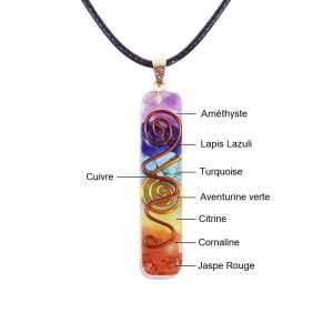 Collier 7 Chakras Orgonite - Orgonite Pendentif - Yogazen
