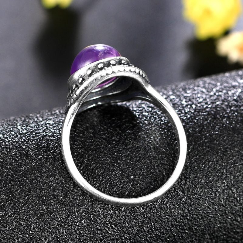 Bague avec Grosse Pierre Améthyste - Bague Améthyste - Yogazen