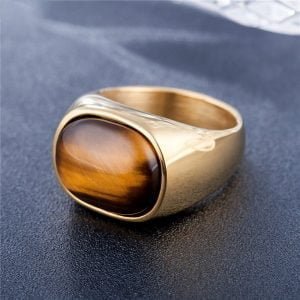 Bague Homme avec Pierre Oeil de Tigre - Bague Oeil de Tigre - Yogazen