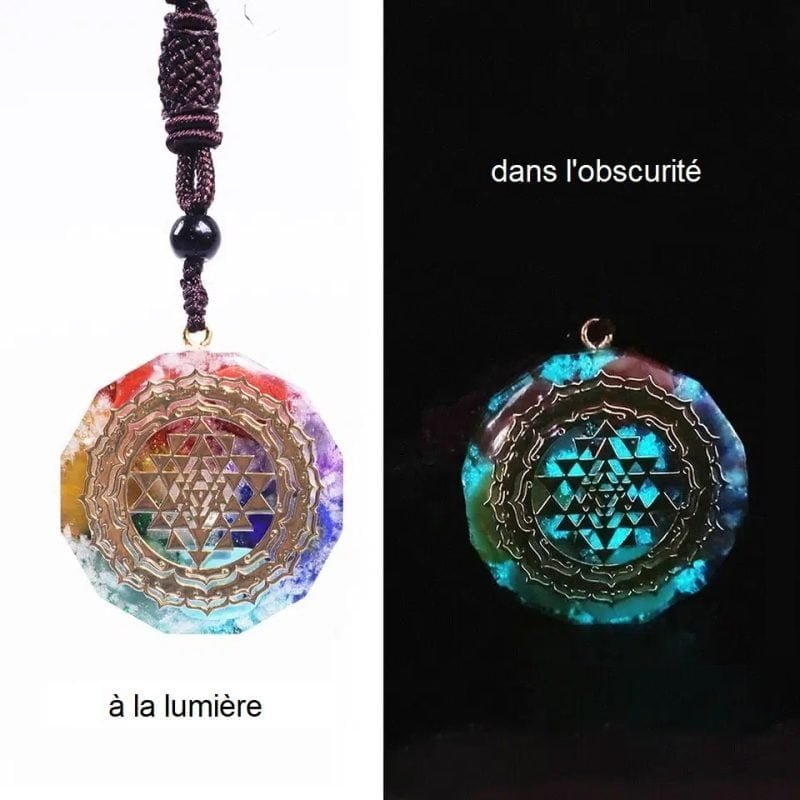 Pendentif Orgonite 7 Chakras - Sri Yantra - Orgonite Pendentif - Yogazen